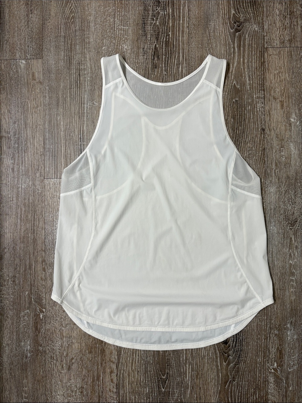 Lululemon Women’s White Mesh-Trim Athletic Tank Top